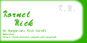 kornel mick business card